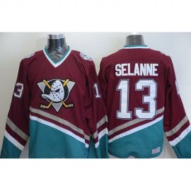 Anaheim Ducks #13 Teemu Selanne Red CCM Throwback Stitched NHL Jersey