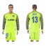 Atletico Madrid #13 Oblak Shiny Green Goalkeeper Long Sleeves Soccer Club Jersey