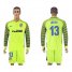 Atletico Madrid #13 Oblak Shiny Green Goalkeeper Long Sleeves Soccer Club Jersey