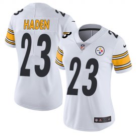 Nike Pittsburgh Steelers #23 Joe Haden White Womens Stitched NFL Vapor Untouchable Limited Jersey