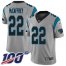 Nike Carolina Panthers #22 Christian McCaffrey Silver Youth Stitched NFL Limited Inverted Legend 100th Season Jersey