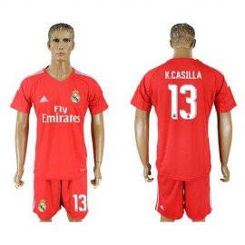Real Madrid #13 K.Casilla Red Goalkeeper Soccer Club Jersey