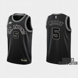 San Antonio San Antonio Spurs #5 Dejounte Murray Black Mens Nike NBA 2022-23 Classic Edition Jersey Mens