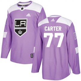 Adidas Los Angeles Kings #77 Jeff Carter Purple Authentic Fights Cancer Stitched NHL Jersey