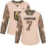 Adidas Vegas Golden Knights #7 Jason Garrison Camo Authentic 2017 Veterans Day Womens Stitched NHL Jersey