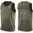 Nike Milwaukee Bucks #22 Khris Middleton 2021 NBA Finals Champions Swingman Salute to Service Jersey Green Mens