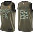 Nike Milwaukee Bucks #22 Khris Middleton 2021 NBA Finals Champions Swingman Salute to Service Jersey Green Mens