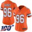 Nike Denver Broncos #96 Shelby Harris Orange Womens Stitched NFL Limited Rush 100th Season Jersey