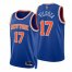 Nike New York Knicks #17 Luca Vildoza Blue Mens 2021-22 NBA 75th Anniversary Diamond Swingman Jersey – Icon Edition Mens