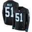 Nike Carolina Panthers #51 Sam Mills Black Team Color Mens Stitched NFL Limited Therma Long Sleeve Jersey