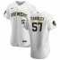 Milwaukee Brewers #57 Eric Yardley Mens Nike White Home 2020 Authentic Player MLB Jersey