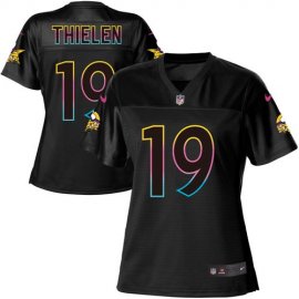 Nike Minnesota Vikings #19 Adam Thielen Black Womens NFL Fashion Game Jersey