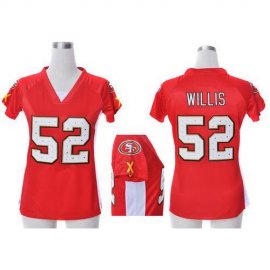 Nike San Francisco 49ers #52 Patrick Willis Red Team Color Draft Him Name & Number Top Womens Stitched NFL Elite Jersey