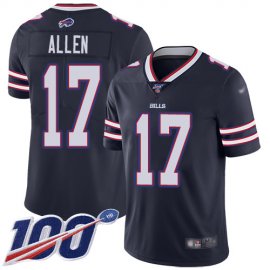 Nike Buffalo Bills #17 Josh Allen Navy Mens Stitched NFL Limited Inverted Legend 100th Season Jersey