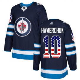 Adidas Winnipeg Jets #10 Dale Hawerchuk Navy Blue Home Authentic USA Flag Stitched NHL Jersey