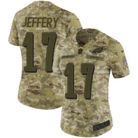 Nike Philadelphia Eagles #17 Alshon Jeffery Camo Womens Stitched NFL Limited 2018 Salute to Service Jersey