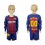 Barcelona Personalized Home Long Sleeves Kid Soccer Club Jersey