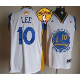 Warriors #10 David Lee White The Finals Patch Stitched NBA Jersey