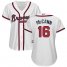 Atlanta Braves #16 Brian McCann White Home Womens Stitched MLB Jersey
