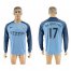 Manchester City #17 De Bruyne Home Long Sleeves Soccer Club Jersey