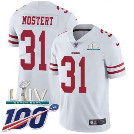 Nike San Francisco 49ers #31 Raheem Mostert White Super Bowl LIV 2020 Youth Stitched NFL 100th Season Vapor Untouchable Limited Jersey