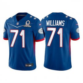 Mens San Francisco 49ers #71 Trent Williams 2022 Royal NFC Pro Bowl Stitched Jersey