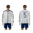 Italy #5 Cannavaro White Away Long Sleeves Soccer Country Jersey