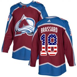 Adidas Colorado Avalanche #18 Derick Brassard Burgundy Home Authentic USA Flag Stitched NHL Jersey
