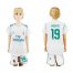 Real Madrid #19 Modric White Home Kid Soccer Club Jersey