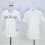 Colorado Rockies Blank White Strip Womens Home Stitched MLB Jersey