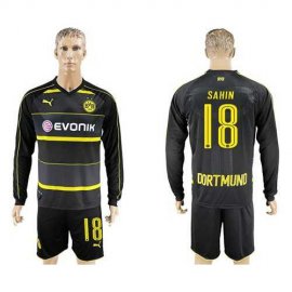 Dortmund #18 Sahin Away Long Sleeves Soccer Club Jersey