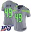 Nike Seattle Seahawks #49 Shaquem Griffin Silver Womens Stitched NFL Limited Inverted Legend 100th Season Jersey