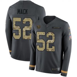 Nike Chicago Bears #52 Khalil Mack Anthracite Salute to Service Mens Stitched NFL Limited Therma Long Sleeve Jersey