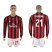 AC Milan #21 Vangioni Home Long Sleeves Soccer Club Jersey