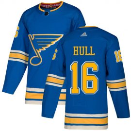 Adidas St. Louis Blues #16 Brett Hull Light Blue Alternate Authentic Stitched NHL Jersey