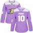 Adidas Anaheim Ducks #10 Corey Perry Purple Authentic Fights Cancer Womens Stitched NHL Jersey