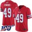 Nike Buffalo Bills #49 Tremaine Edmunds Red Mens Stitched NFL Limited Rush 100th Season Jersey