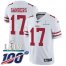 Nike San Francisco 49ers #17 Emmanuel Sanders White Super Bowl LIV 2020 Youth Stitched NFL 100th Season Vapor Limited Jersey