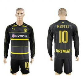 Dortmund #10 M.Gotze Away Long Sleeves Soccer Club Jersey