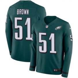 Nike Philadelphia Eagles #51 Zach Brown Midnight Green Team Color Mens Stitched NFL Limited Therma Long Sleeve Jersey