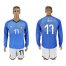 Italy #17 EDER Blue Home Long Sleeves Soccer Country Jersey