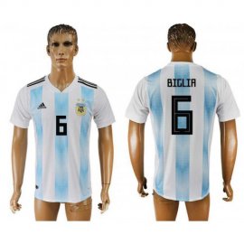 Argentina 6 BIGLIA Home 2018 FIFA World Cup Thailand Soccer Jersey