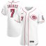 Cincinnati Reds #7 Eugenio Suarez Mens Nike White Home 2020 Authentic Player MLB Jersey