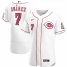 Cincinnati Reds #7 Eugenio Suarez Mens Nike White Home 2020 Authentic Player MLB Jersey