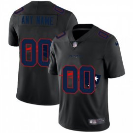 New England Patriots Custom Mens Nike Team Logo Dual Overlap Limited NFL Jersey Black