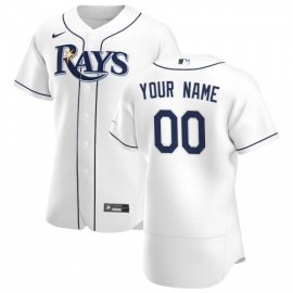 Tampa Bay Rays Custom Mens Nike White Home 2020 Authentic Player MLB Jersey