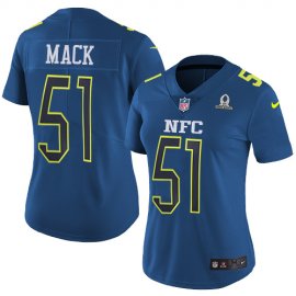 Nike Atlanta Falcons #51 Alex Mack Navy Womens Stitched NFL Limited NFC 2017 Pro Bowl Jersey