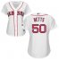 Boston Red Sox #50 Mookie Betts White Home Womens Stitched MLB Jersey