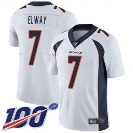 Nike Denver Broncos #7 John Elway White Mens Stitched NFL 100th Season Vapor Limited Jersey