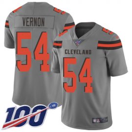 Nike Cleveland Browns #54 Olivier Vernon Gray Mens Stitched NFL Limited Inverted Legend 100th Season Jersey